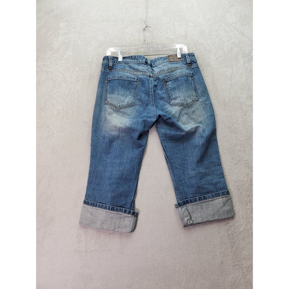 Earl Capri Jeans Womens Size 31 Blue Denim Cotton Pockets Flat Front Medium Wash - Picture 2 of 9